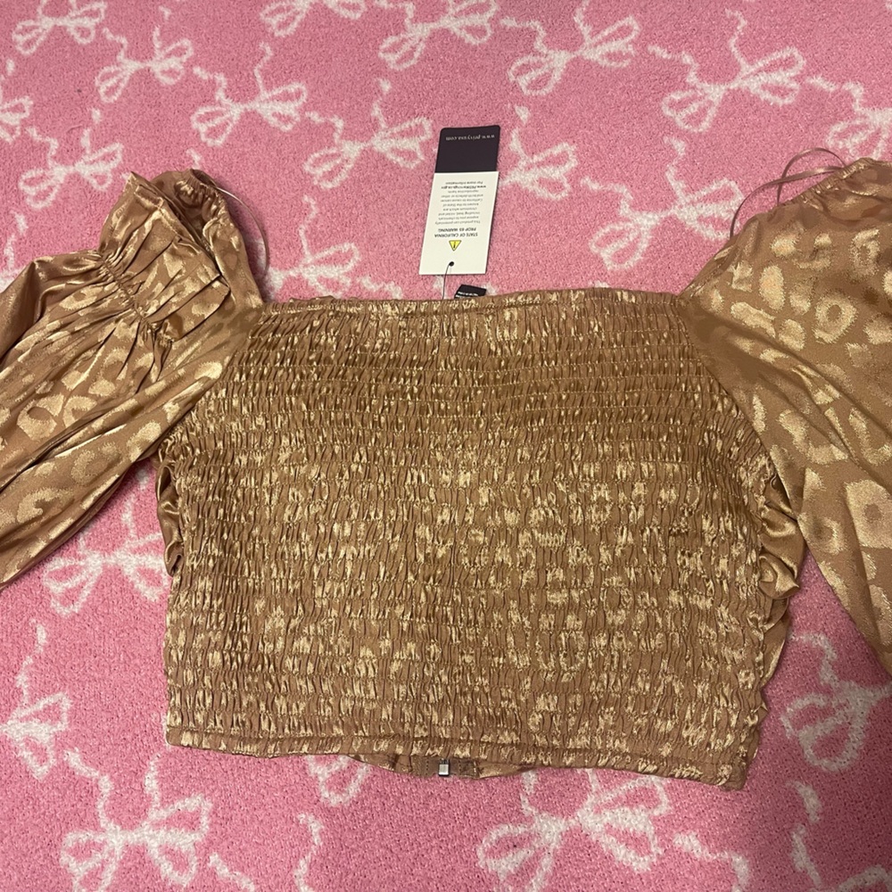 Gold Off-Shoulder Ruffled Top - Picture 3 of 3